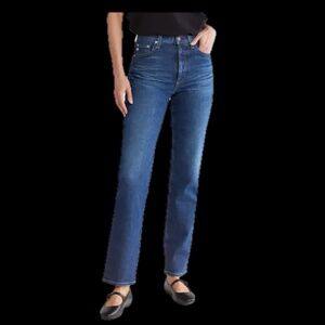 Ag Adriano Goldschmied Women's Straight Leg Jeans in Medium Blue